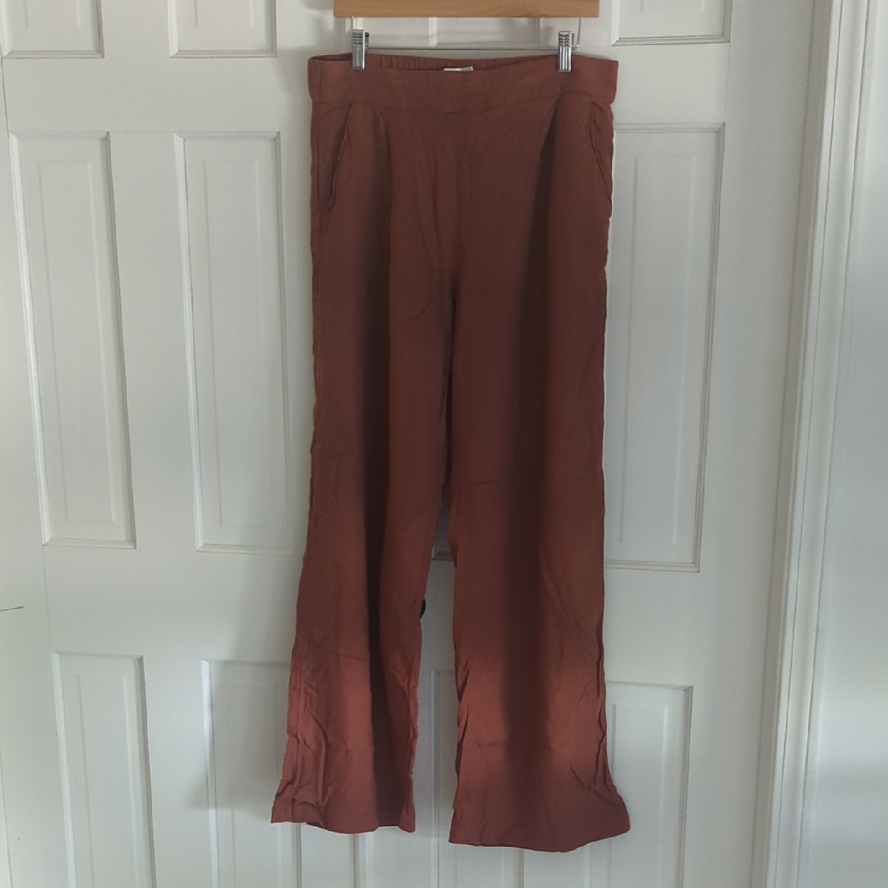 Abercrombie & Fitch Linen Wide Leg Pants Size L Tall